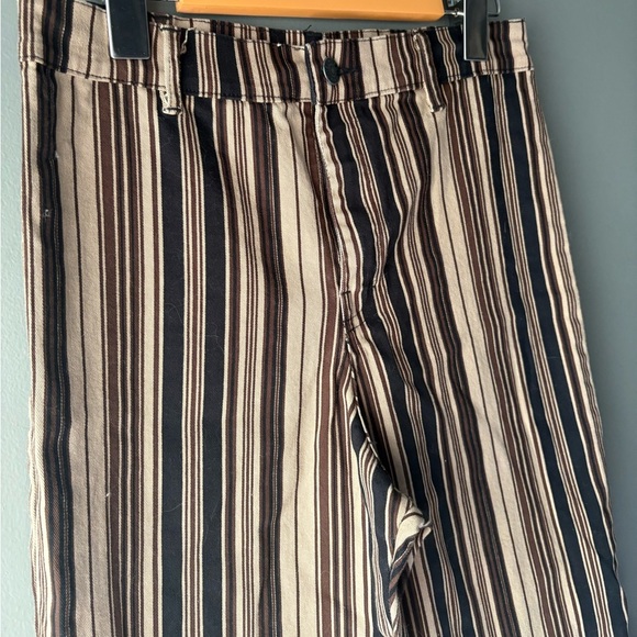 Motel, size XS, mixed brown/black striped straight leg high waisted pants - Picture 3 of 5